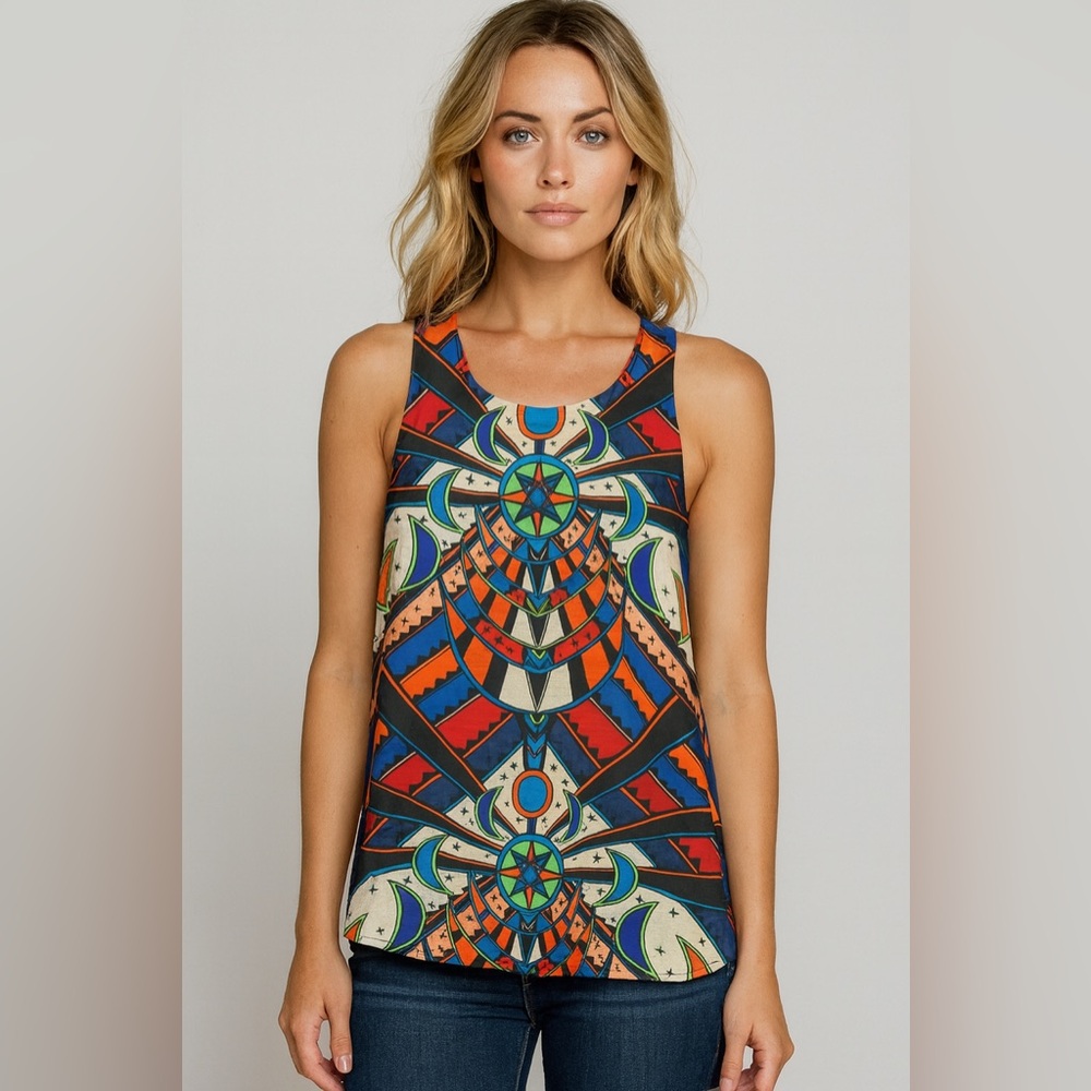 Mara Hoffman Vintage‎ Mystic Psychic Wizard Tarot Occult Print Tank Y2K Size XS